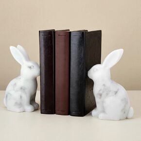 1 Pair Decorative Bunny Bookends Cute Animal Rabbit Book Ends Easter Bunny Statues for Home Office Desk Living Room Decoration in Kuwait