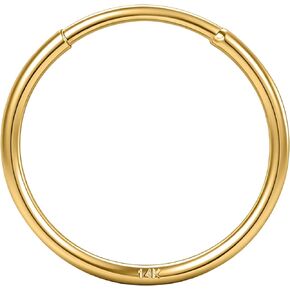 حلقة أنف ذهبية 22 جرام عيار 14 قيراط من سيلويا - طوق أنف ذهبي حقيقي 8 مم/10 مم، حلقات أنف صغيرة غير ملحومة مضادة للحساسية للنساء والرجال in Kuwait