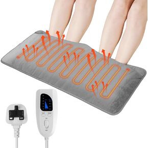 جهاز تدفئة القدم الكهربائي من SOPPY مع 6 مستويات لدرجة الحرارة و4 مؤقتات، وسادة تدفئة قدم ناعمة للرجال والنساء، بطانة داخلية قابلة للغسل تلقائيًا، سخان قدم قابل للفصل تحت المكتب/السرير/المنزل/المكتب in Kuwait