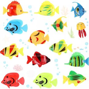 Weewooday 20 Pieces Artificial Moving Fishes Plastic Floating Fishes Lifelike Fish Ornament Aquarium Decorations for Fish Tank (Jellyfish and Seahorses) in Kuwait