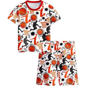 طقم تي شيرت وسروال قصير الأكمام للأولاد ملابس صيفية غير رسمية للأطفال الصغار وحتى الأطفال الكبار in Kuwait