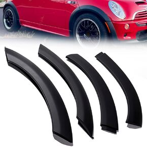 متوافق مع ميني كوبر 2005-2008 R52 S المكشوفة 2002-2006 R50 R53 S 4 قطع غطاء أمامي للسائق والركاب باللون الأسود وغطاء حاجز مشاعل وقوس العجلة وواقي الطين in Kuwait