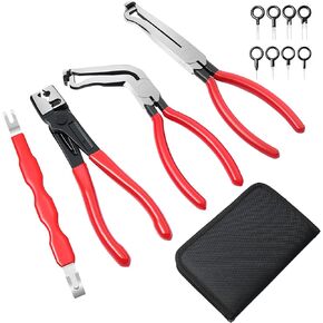Electrical Disconnect Pliers for Cars,Electrical Connector Separator Tool and Auto Electrical Connector Disconnect Pliers, 5-Pcs with Gloves,Fuel Line Petrol Clip for Fuel Line,Wiring,Sensors & Coils in Saudi Arabia
