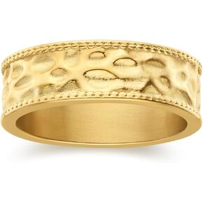 خواتم ذهبية للنساء - خواتم زفاف عصرية قابلة للتكديس ومطلية بالذهب عيار 14 قيراط للنساء in Kuwait