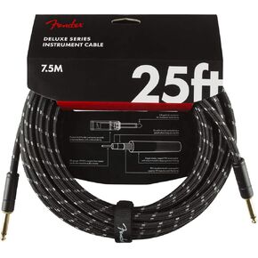 Fender Deluxe Series Instrument Cable 10 Feet Straight-Straight, Black Tweed in Kuwait