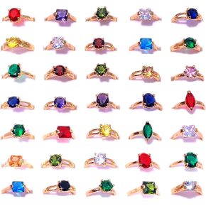 خواتم ملونة خاتم الموضة خاتم السائبة بالجملة مجموعة الزركون حجر المجوهرات الفضة جوهرة المجوهرات الذهب التراص خواتم Muiti اللون الأحجار الكريمة in Kuwait