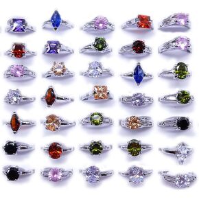 Colorful Rings Fashion Ring Bulk Ring Wholesale Lot Zircon Stone Jewelry Silver Birthstone Jewelry Gold Stacking Rings Muiti Color Gemstones in Saudi Arabia