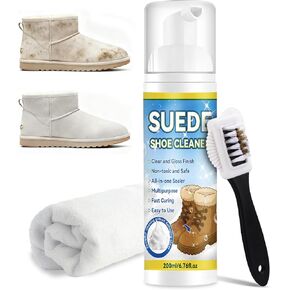 مجموعة تنظيف الأحذية المصنوعة من الجلد السويدي، مجموعة تنظيف الأحذية المصنوعة من جلد الغزال والجلد المدبوغ بوزن 6.76 أونصة، منظف الأحذية الرياضية مع فرشاة ومنشفة، منظف الجلد السويدي للأحذية والجلود وجلد النوبوك والجلد والنسيج والقماش in Kuwait