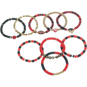 9 Pcs Bracelets for Women Colorful Heishi Stretch Stackable Elastic Layering Friendship Bracelet Party Favors Jewelry Gift Party Supplies in Kuwait