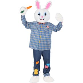 7 Pcs Easter Bunny Costume Adult Rabbit Suit Costume For Men with Headcover Fancy Dress Outfit for Easter Holiday in Kuwait