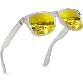 نظارات القيادة الليلية FEIDUSUN للرجال والنساء - نظارات رؤية ليلية مستقطبة مضادة للوهج مع عدسات صفراء عالية الدقة in Kuwait