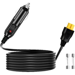شاحن سيارة 10FT لـ Ecoflow Delta/River وBluetti EB55 وAnker 757/767 ومحطات الطاقة المحمولة التي تتميز بموصلات XT60. متوافق مع كابلات شحن ولاعة السجائر Ecoflow Wave 2 in Kuwait