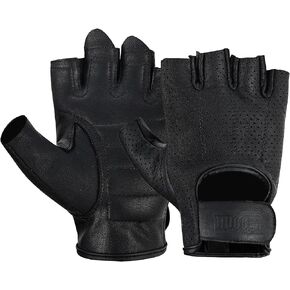 Hugger Men's Super Soft Deer Soft Weatherlite Fingerless Leather Motorcycle and Driving Gloves in Saudi Arabia