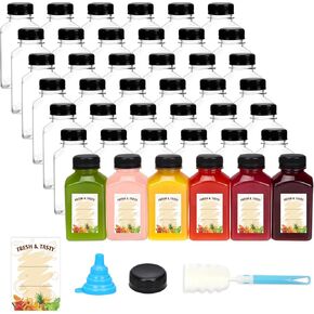 36 قطعة من زجاجات العصير البلاستيكية الفارغة سعة 16oz من BAKHUK، حاويات المشروبات السائبة الشفافة القابلة لإعادة الاستخدام للعصير والحليب والمشروبات الأخرى in Kuwait