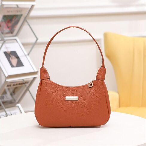 Underarm Bag Solid Color Portable PU Handbags Women (Black) in Saudi Arabia