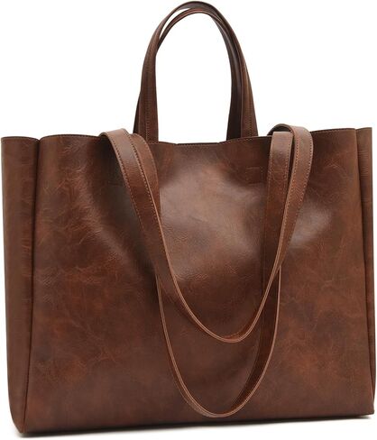 حقيبة حمل نسائية كبيرة من Eslcorri، حقيبة يد بمقبض علوي من الجلد الصناعي الناعم كبيرة الحجم للعمل اليومي والمعلم in Kuwait