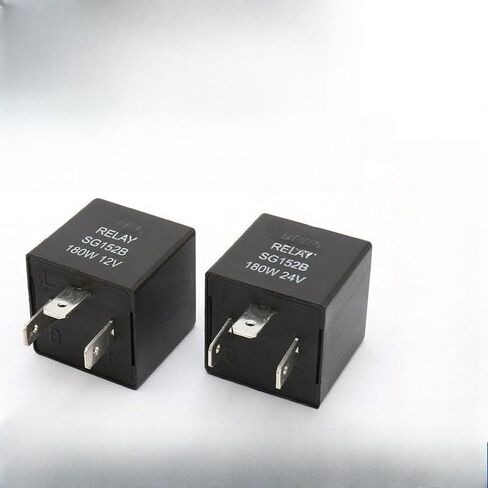2-Piece Set SG152BF 12V 24V Universal Flasher Relay 3-Pin - Electronic Turn Signal Relay for Car, Truck & Motorcycle, Fix LED Hyper Flash, Easy Wire Connection (12V [Wired Socket]) in Saudi Arabia