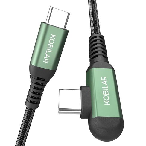 كابلات USB - كابل شحن USB C إلى C 90 درجة للشحن السريع، شاحن هاتف من النوع C - متوافق مع هواتف Android - كابل شحن موثوق ومتين من C إلى C (3pack-1.5+5+10ft) in Kuwait