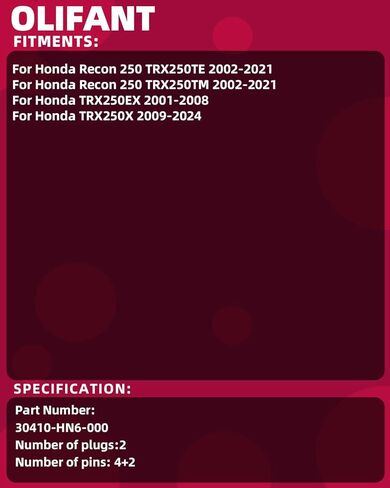 صندوق الإشعال CDI لهوندا ريكون 250 TRX250TE TRX250TM 2002-2021/هوندا TRX250EX 2001-2008/هوندا TRX250X 2009-2024 ريبالسي 30410-HN6-000 in Saudi Arabia