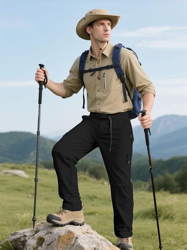 Cromoncent Men's Convertible Zip Off Cargo Pants Water Resistant Outdoor Hiking Pants in Saudi Arabia