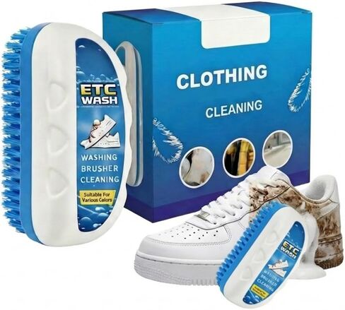 مجموعة تنظيف الأحذية الرياضية الكل في 1 من WubbaLubba - فرشاة تنظيف أحذية السفر 3 في 1 مع سائل، فعالة على النعال المطاطية البيضاء والجلد، آمنة للأحذية الرياضية وأحذية التنس والجولف - محمولة ولا تحتاج إلى ماء in Kuwait