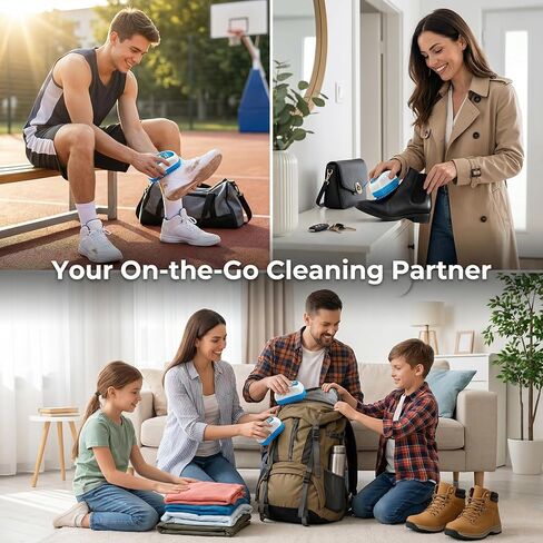 مجموعة تنظيف الأحذية الرياضية الكل في 1 من WubbaLubba - فرشاة تنظيف أحذية السفر 3 في 1 مع سائل، فعالة على النعال المطاطية البيضاء والجلد، آمنة للأحذية الرياضية وأحذية التنس والجولف - محمولة ولا تحتاج إلى ماء in Kuwait