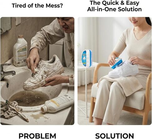 مجموعة تنظيف الأحذية الرياضية الكل في 1 من WubbaLubba - فرشاة تنظيف أحذية السفر 3 في 1 مع سائل، فعالة على النعال المطاطية البيضاء والجلد، آمنة للأحذية الرياضية وأحذية التنس والجولف - محمولة ولا تحتاج إلى ماء in Kuwait