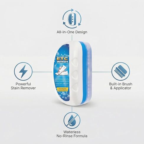 مجموعة تنظيف الأحذية الرياضية الكل في 1 من WubbaLubba - فرشاة تنظيف أحذية السفر 3 في 1 مع سائل، فعالة على النعال المطاطية البيضاء والجلد، آمنة للأحذية الرياضية وأحذية التنس والجولف - محمولة ولا تحتاج إلى ماء in Kuwait