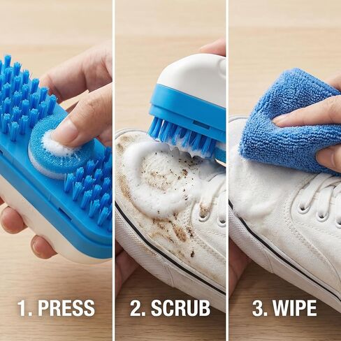 مجموعة تنظيف الأحذية الرياضية الكل في 1 من WubbaLubba - فرشاة تنظيف أحذية السفر 3 في 1 مع سائل، فعالة على النعال المطاطية البيضاء والجلد، آمنة للأحذية الرياضية وأحذية التنس والجولف - محمولة ولا تحتاج إلى ماء in Kuwait