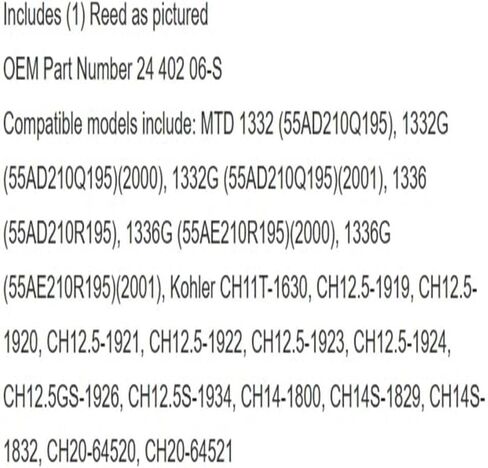 استبدال Kohler 24 402 06-S Breather Reed أصلي OEM in Kuwait