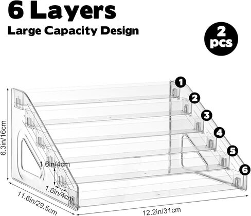 2 حزمة من 6 طبقات حامل منظم العطور، حامل منظم العطور الأكريليك متعدد الاستخدامات، حامل عرض صينية تخزين لشخصيات المكياج، منظمة بطاقات متدرجة لطلاء الأظافر in Kuwait
