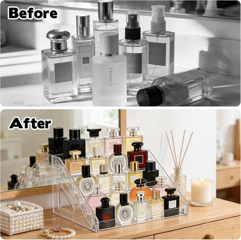 2 حزمة من 6 طبقات حامل منظم العطور، حامل منظم العطور الأكريليك متعدد الاستخدامات، حامل عرض صينية تخزين لشخصيات المكياج، منظمة بطاقات متدرجة لطلاء الأظافر in Kuwait