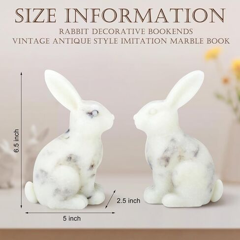 1 زوج الزخرفية الأرنب الدفتين لطيف الحيوان أرنب كتاب ينتهي أرنب عيد الفصح التماثيل للمنزل مكتب مكتب غرفة المعيشة الديكور in Kuwait