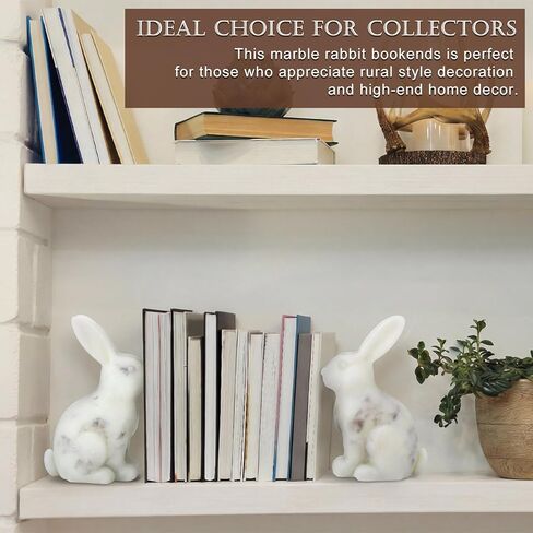 1 زوج الزخرفية الأرنب الدفتين لطيف الحيوان أرنب كتاب ينتهي أرنب عيد الفصح التماثيل للمنزل مكتب مكتب غرفة المعيشة الديكور in Kuwait