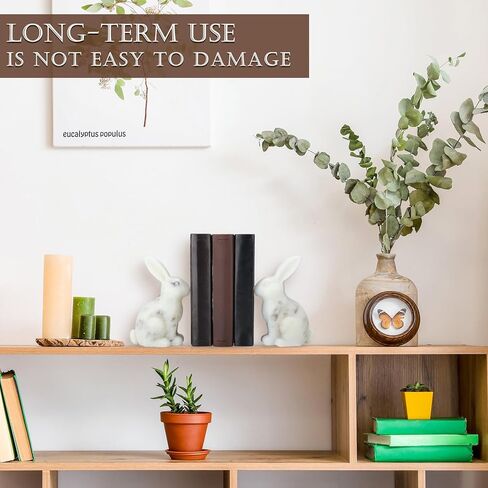 1 زوج الزخرفية الأرنب الدفتين لطيف الحيوان أرنب كتاب ينتهي أرنب عيد الفصح التماثيل للمنزل مكتب مكتب غرفة المعيشة الديكور in Kuwait