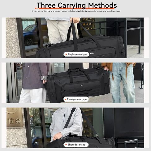 145L Extra Large Duffle Bag, 38"Heavy Duty Duffle Bag, Large Duffle Bag for Travel, Gym Duffle Bag for Men, Large Sports Duffle Bag, Baseball Duffel Bag with Shoulder Strap (Black) in Saudi Arabia