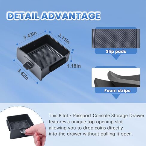 EDBETOS Storage Drawer for 2023 2024 2025 Honda Pilot /2026 Honda Passport Accessories Center Console Organizer Tray Secret Compartment Dash-Cache Cubbies Extra Organizer Box (Not fit 17-25 Ridgeline) in Saudi Arabia
