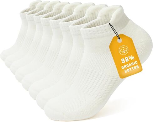 Brula Mens 98% Cotton Cushioned Ankle Socks, Moisture-wicking Breathable Mesh Athletic Running Socks in Saudi Arabia