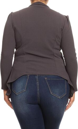 Women's Plus Size Long Sleeves Office Workwear Solid Blazer Jacket Made in USA in Saudi Arabia
