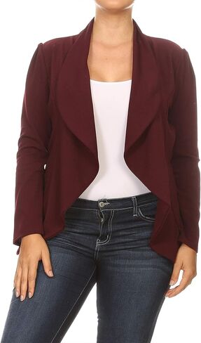 Women's Plus Size Long Sleeves Office Workwear Solid Blazer Jacket Made in USA in Saudi Arabia