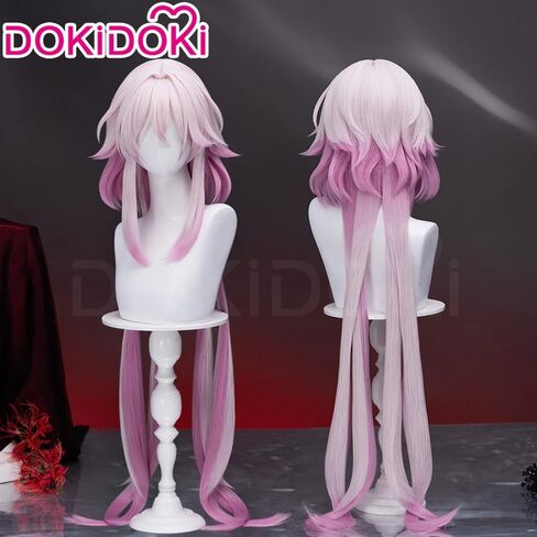 شعر مستعار KIRA KIRA Evernight من Game Honkai: Star Rail Evernight 7 مارس SP شعر مستعار وردي طويل بطول 100 سم للهالوين (وردي) in Saudi Arabia