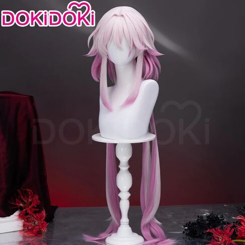 شعر مستعار KIRA KIRA Evernight من Game Honkai: Star Rail Evernight 7 مارس SP شعر مستعار وردي طويل بطول 100 سم للهالوين (وردي) in Saudi Arabia