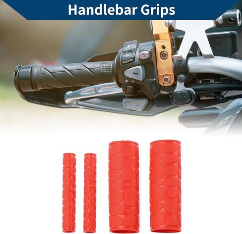1 1/8" / 29mm 1 1/8" / 29mm Motorcycle Hand Grips Cover Kit Non Slip Rubber Handlebar Grips for Motorcycle Scooter Bicycle ATV Red 1 Set in Saudi Arabia