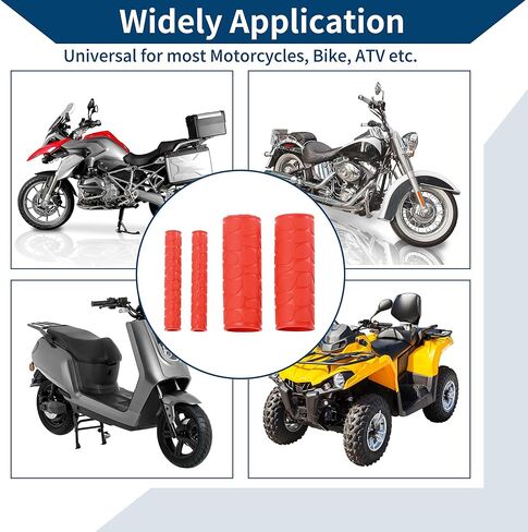 1 1/8" / 29mm 1 1/8" / 29mm Motorcycle Hand Grips Cover Kit Non Slip Rubber Handlebar Grips for Motorcycle Scooter Bicycle ATV Red 1 Set in Saudi Arabia