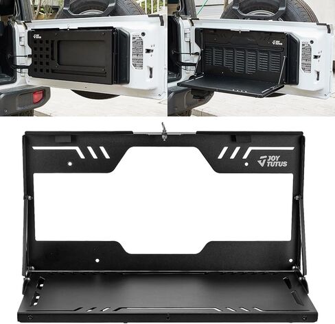 JOYTUTUS Tailgate Table for Wrangler JL JLU 2018-2026, Rear Trunk Foldable Cargo Shelf Storage Molle Panel Wrangler Camping Accessories, Support up to 88lb Storage Cargo Luggage Holder Carrier in Saudi Arabia