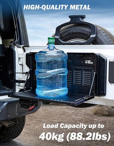 JOYTUTUS Tailgate Table for Wrangler JL JLU 2018-2026, Rear Trunk Foldable Cargo Shelf Storage Molle Panel Wrangler Camping Accessories, Support up to 88lb Storage Cargo Luggage Holder Carrier in Saudi Arabia