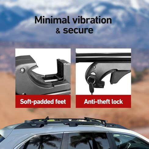 53" All Black Universal Crossbars Roof Racks Compatible with Raised Roof Side Rails for Kayak Luggage ski Bike Carrier, a Set of 2 (Silver) in Saudi Arabia