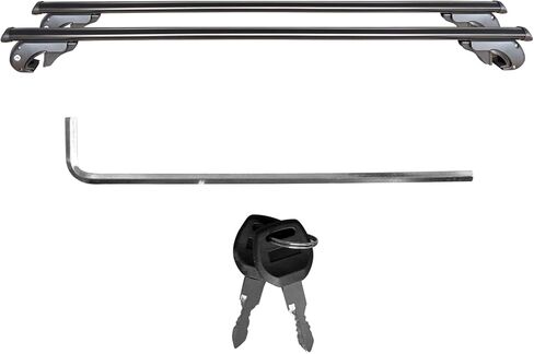53" All Black Universal Crossbars Roof Racks Compatible with Raised Roof Side Rails for Kayak Luggage ski Bike Carrier, a Set of 2 (Silver) in Saudi Arabia