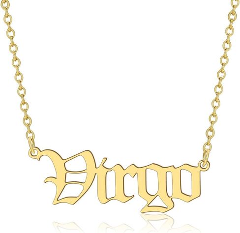 الإنجليزية القديمة قلادة زودياك للنساء، ابراج الميلاد نجمة تسجيل رسالة علم التنجيم كوكبة قلادة هدية عيد ميلاد in Kuwait