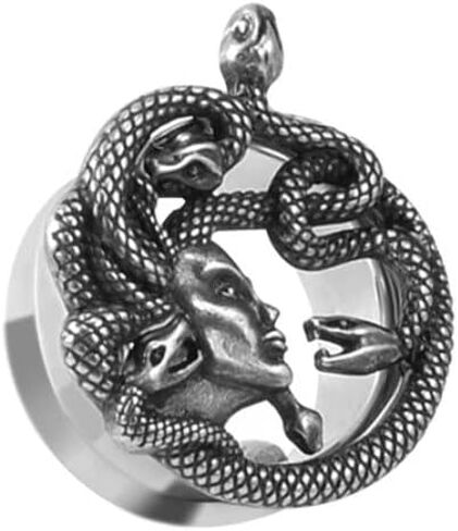Medusa Ear Gauges - Pair of Stainless Steel Flared Ear Plugs - 8 Size Options in Saudi Arabia